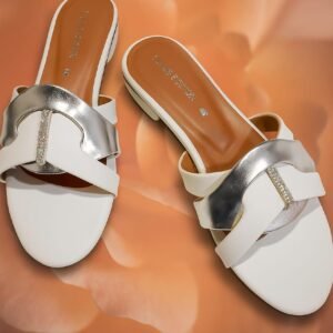 White & Silver Premium Slippers