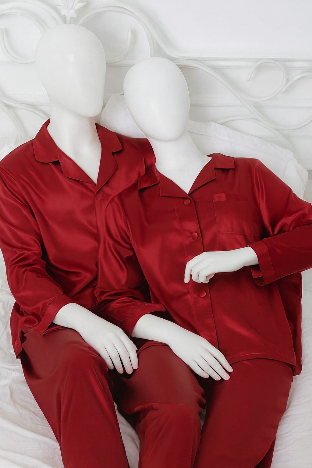 Couple Night Suit Silk Satin Pajama Set - Image 6