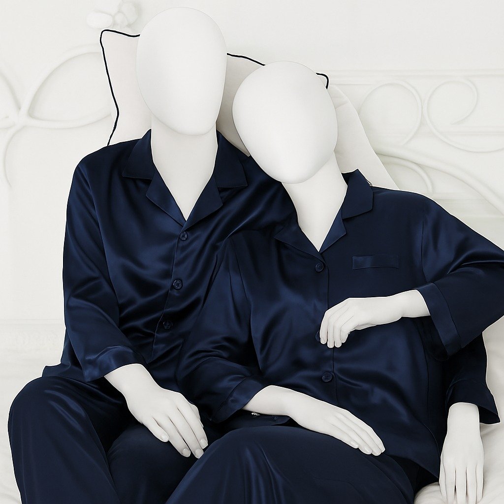 Couple Night Suit Silk Satin Pajama Set
