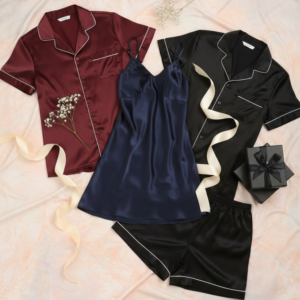 Couple Night Suit / Silk Satin Sleepwear Set