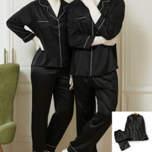 Classic Couple Night Suit Silk Satin Pajama Set