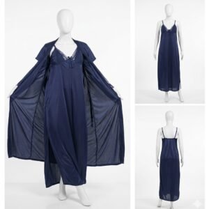 2 Pcs Premium Silk Lace Women's Sleepwear Set Inner & Gown