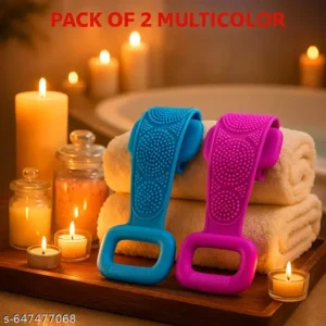 Pack of 2 Silicone Back Scrubber Bath Belts