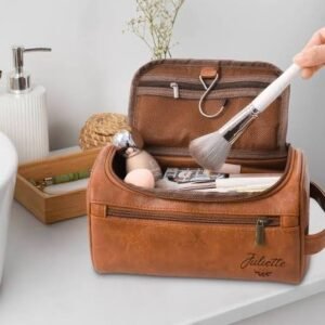 Leather Travel Toiletry Bag