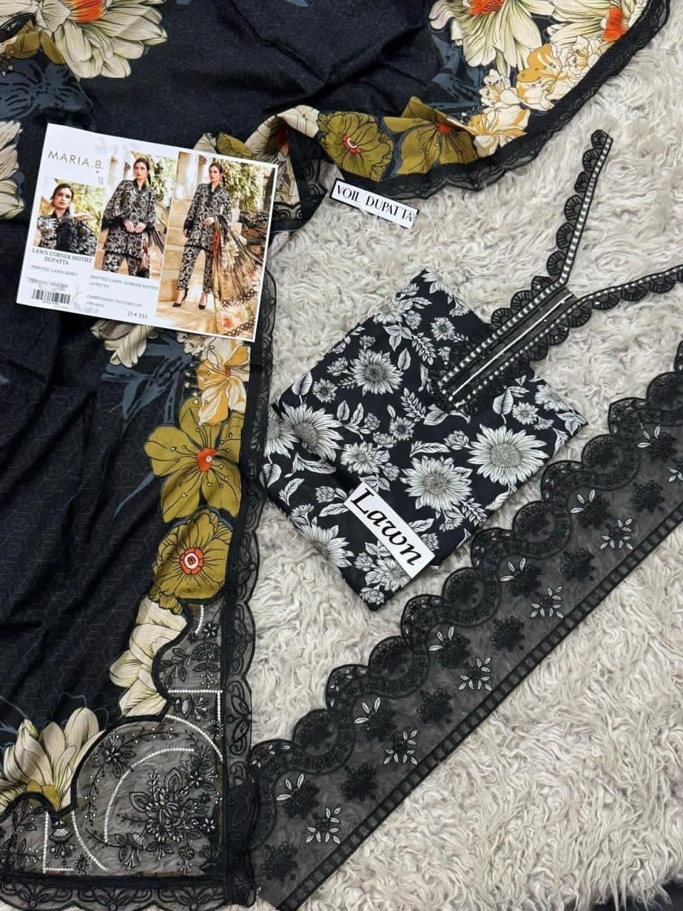 *LAWN Printed 3pc With LAWN READY TO WEAR DUPATTA & Patches* - Image 7