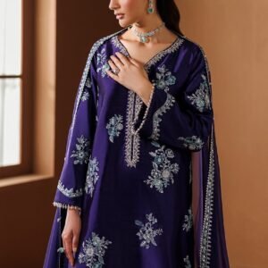 *Baroque* 
PR-1284 suit, featuring intricate white floral embroidery against a rich purple